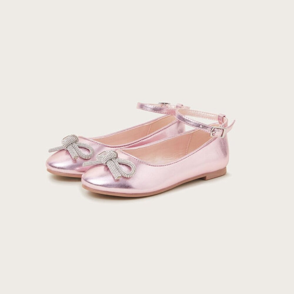 Beautiful Bow-embellished ballet flats pinkish purple